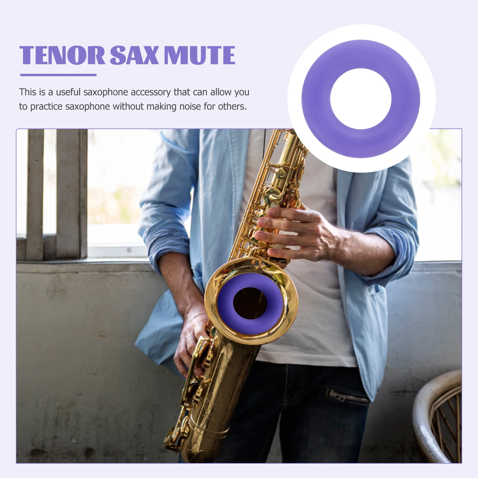 

Silicone Saxophone Mute for Tenor Sax Noise ReducerQuiet Practice Accessory Lower Tone Efficient Tool Musical Instruments