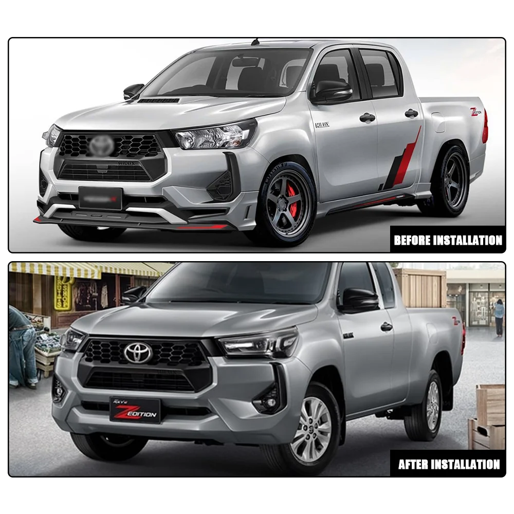 For TOYOTA HILUX REVO 2023-2024 LED Daytime Running Light Dynamic Sequential Turn Signal Fog Lamp Bezel Front Bumper Integrated