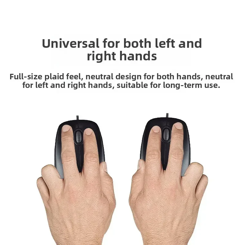 Logitech Wired Mouse Desktop Laptop Home Business Office Game Left and Right Hand Universal M100R With Mousepad