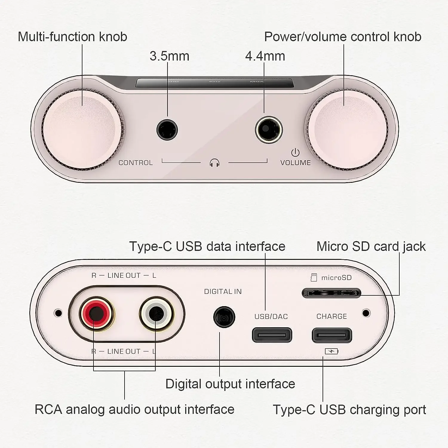 SHANLING H5 Audio de alta resolución portátil DAC amplificador de auriculares AMP dual AK4493SEQ chip Bluetooth LDAC/AAC/SBC MQA PCM768 DSD512 RCA