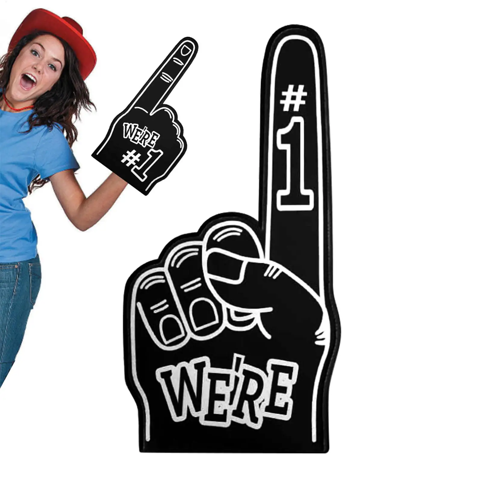 Universal Giant Foam Finger 18 Inch Number 1 Cheerleading Palm Sports Event Cheering Props Party Fan Hand for Sports Games