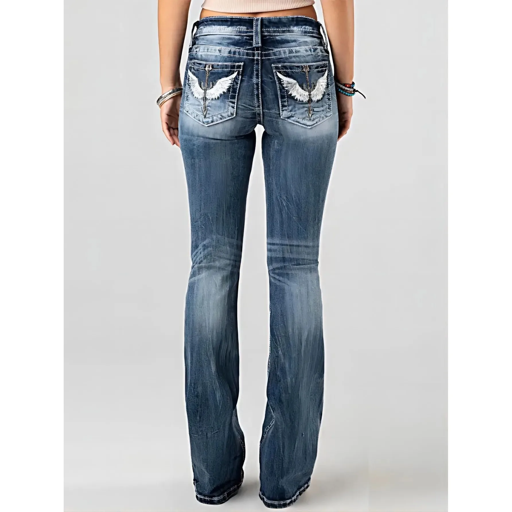 Celana Jeans Wanita High Waist Slim Fit Bermotif Kualitas Tinggi Ba Bag Koleksi Musim Gugur 2025 Denim Premium Wanita