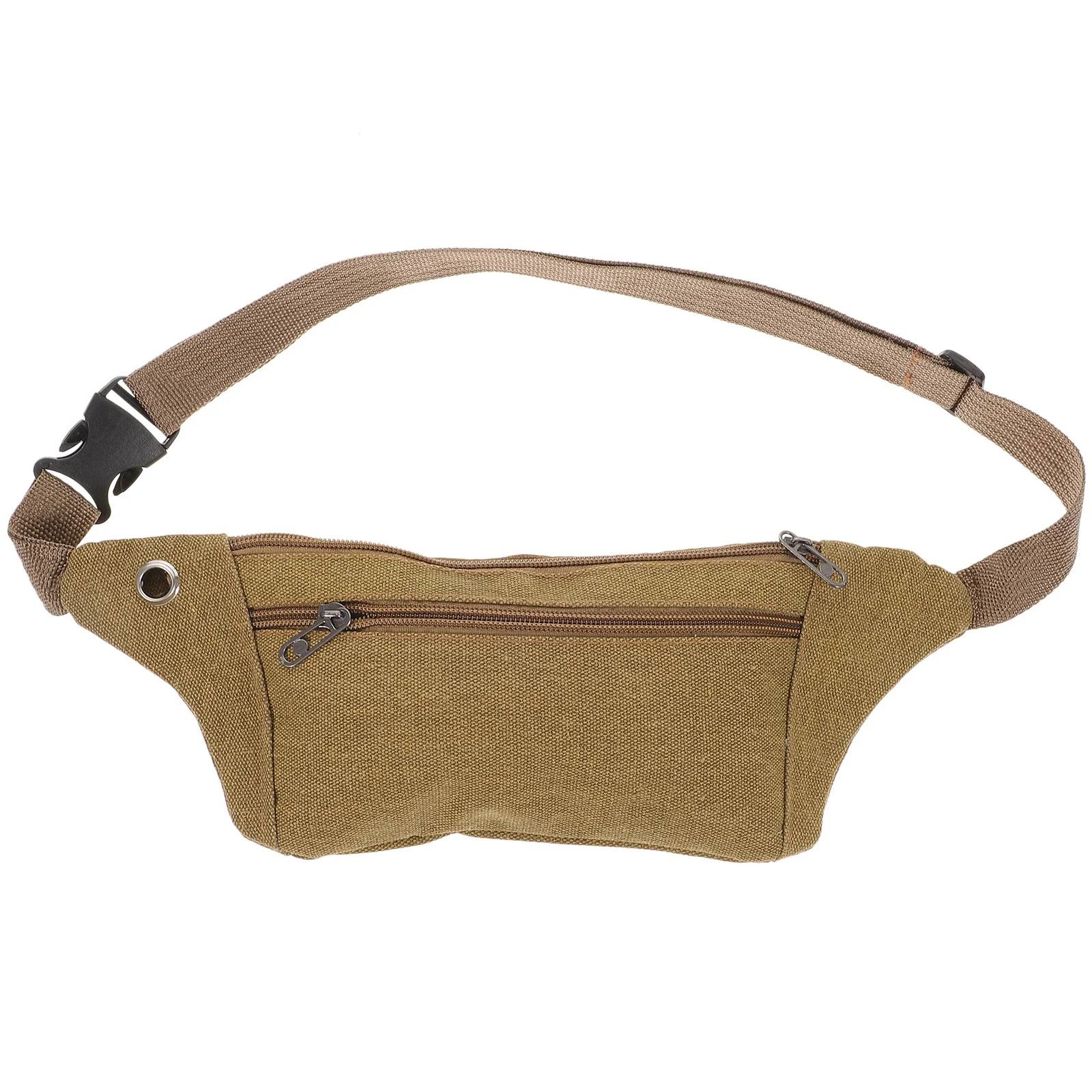 

Lightweight Waterproof Sports Waist Pack Khaki Durable Canvas Running Hiking Riding Pocket Mobile Phone Pouch for Men Women