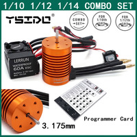 Waterproof 1:10 1:12 1:14 RC Part F540 3300KV 4370KV Brushless Motor 60A ESC for Wltoys 124007 124017 144001 124016 Truck Buggy