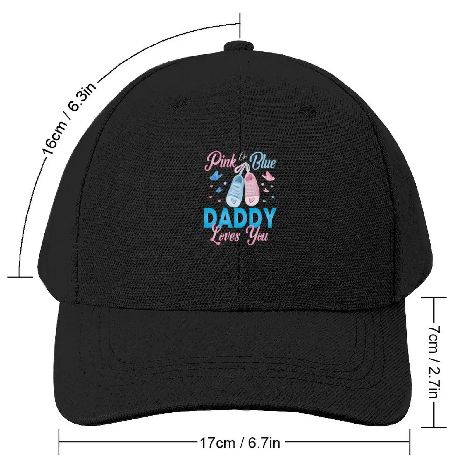 Funny matching family baby party, Pink Or Blue Daddy Loves You Gender Reveal he or she daddy Baseball Cap
