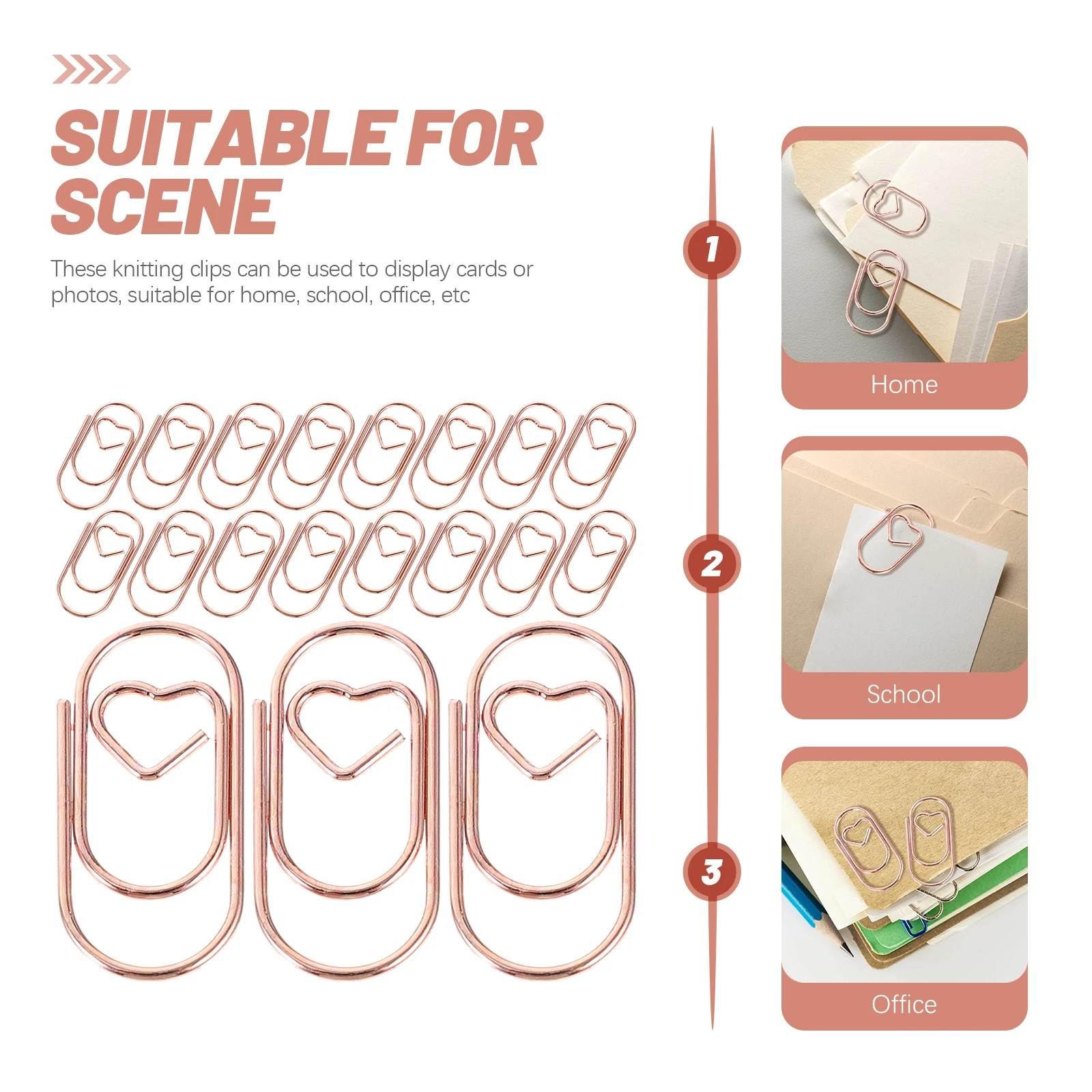 

100pcs Metal Mini Paper Clips Rose Gold Office Supplies Cute Craft Decorative Small Stationery Accessories File ganizer