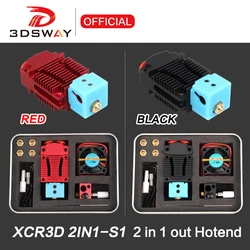 3dsway-piezas de impresora 3D XCR3D, 2 en 1, Hotend, 2 en 1, interruptor de salida, extrusora Orbiter de Color, j-head, 12V/24V, ventilador de refrigeración de filamento de 1,75mm