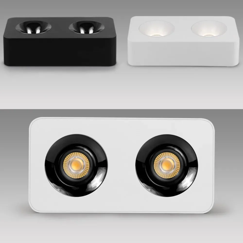 

LED Ceiling Spotlight Indoor Lamp Surface Mounted Square Downlight Aluminum Anti-glare Spotlight for Living Room Artwork Picture