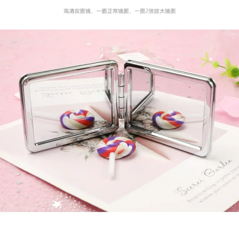 Quicksand Makeup Round Mirror Cute Girl Cartoon Double-sided Mirror Portable Makeup Mirror Home Decoration Accessories