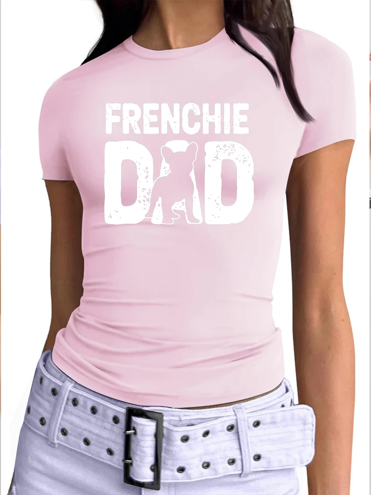 Frenchie Dad Men\'s T-shirt For Dog Lovers French Bulldog Nice Gift Mom T-Shirt T-Shirt Father\'s Day T-shirts Women Graphic Tees