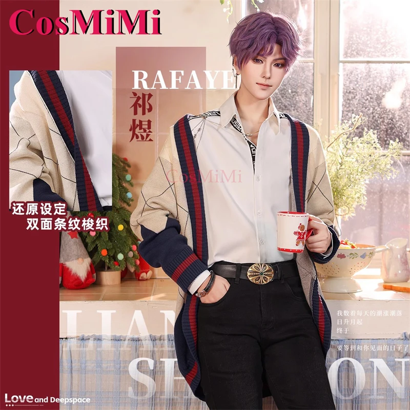 CosMiMi Love And Deepspace Rafayel Cosplay Costume Asymmetrical Romance Fashion Sweaters Shirt Daily Wear Role Play Clothing New