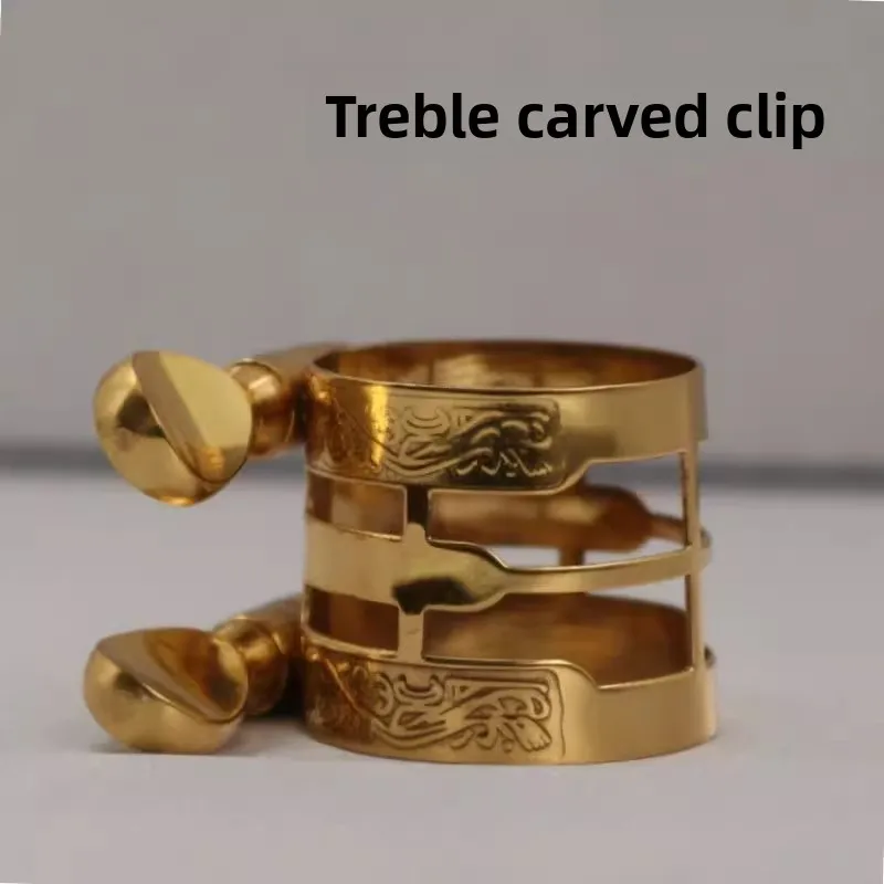 Accesorios para saxofón con clips grabados para notas altas, medianas y bajas, tarjeta de cabeza de flauta de madera