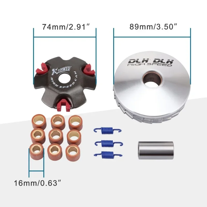 

High Performance Variator Kit with Roller Weights Drive Pulley for GY6 50cc 139QMB 1P39QB 4 Scooter ATV