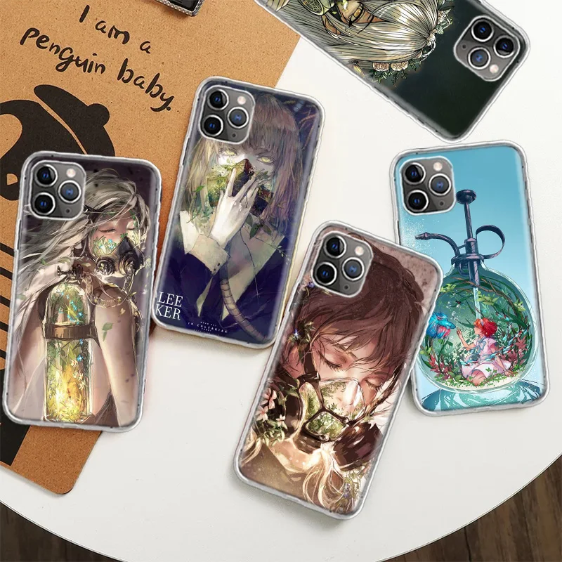 Deep forest breathing air flower figure Case for iPhone 12 13 Mini 14 Plus 15 16 Pro Max 11 X XS Max Clear TPU Protecti