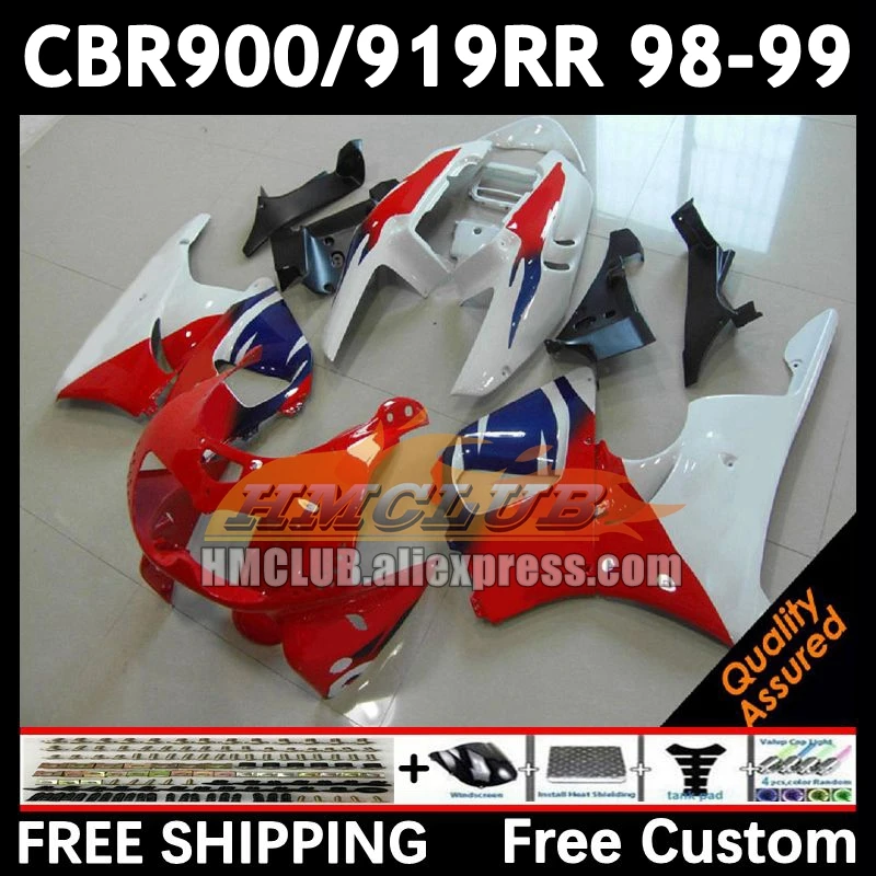 Fairings For HONDA CBR 919RR 900RR red white 919 CBR900 CBR919 RR 98-99 73No.71 900CC CBR900RR 98 99 CBR919RR 1998 1999 Body