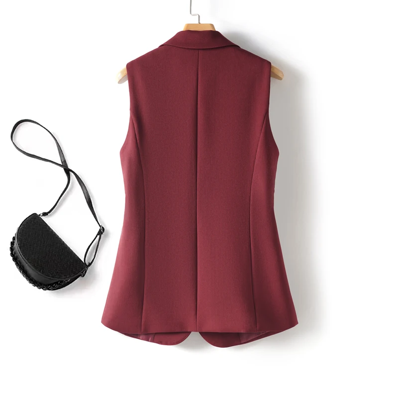 Fashionable Spring and Autumn Sleeveless Suit Vest for Women's Workplace Elegant Versatile Slim Suit Collar Vest Top Jacket