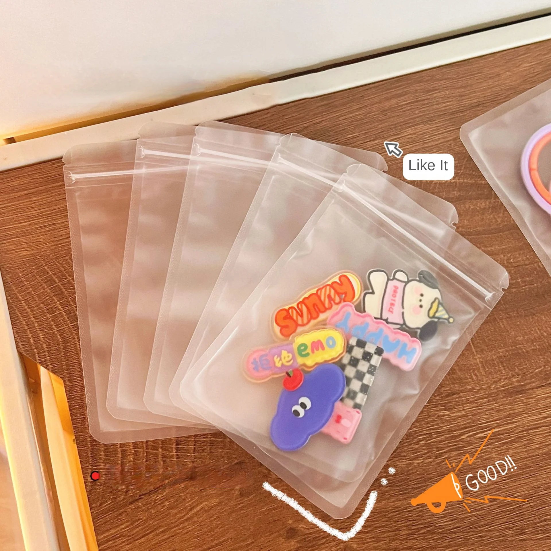 50 Stück matte selbstklebende Beutel, transparente Lebensmittelverpackungsbeutel, Süßigkeiten-Versiegelungsbeutel, Früchtetee-Versiegelungsbeutel – Detail 7
