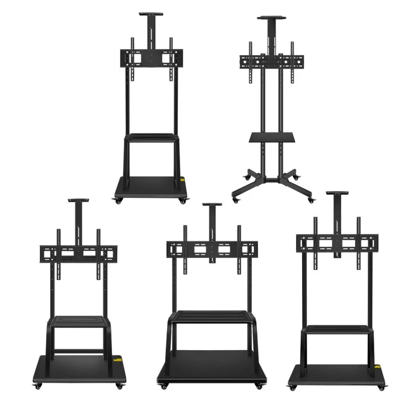 TV Traversing Carriage Teaching Conference AIO Stand Vertical TV Floor Trolley with Wheels Bracket