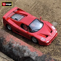 Burago-子供用おもちゃの車,金属製のレーシングカーモデル,1:24 Fivari f50合金,高性能シミュレーション,子供用おもちゃ,ギフト