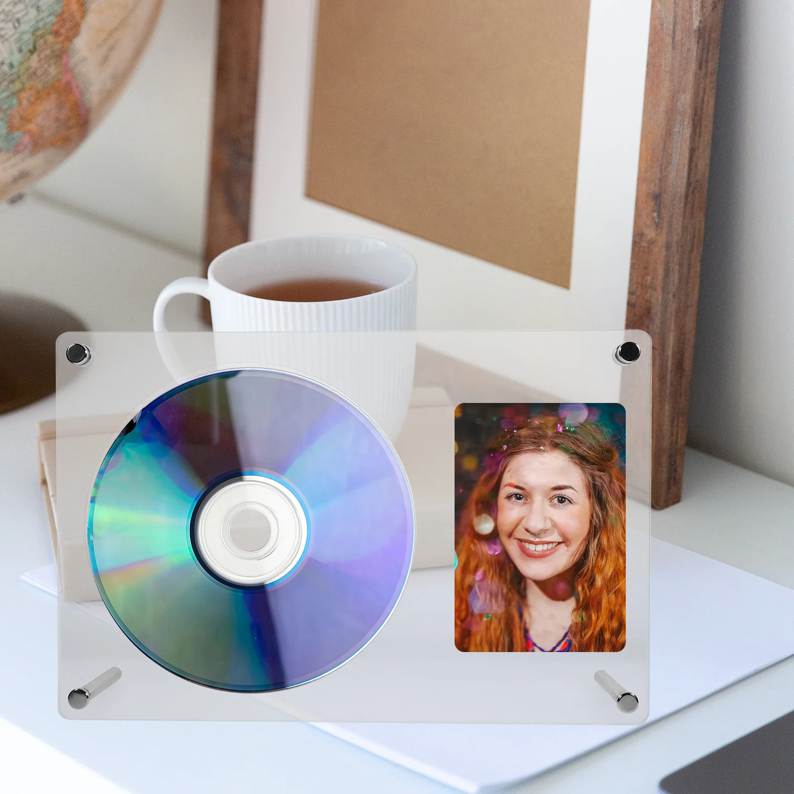 

Acrylic Cd Stand Household Decorative Desktop Organizer For Bedroom Living Room Display Stand Rack Exquisite Household Cd Holder