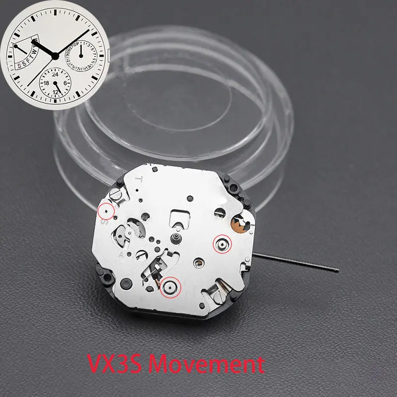 Six-Pin Quartz Movement Original Japanese VX3S Movement Without Batteries Watches Repair Parts Watch Aftermarket Replacements