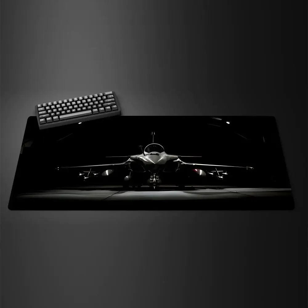 แผ่นรองเมาส์ธีมเครื่องบินรบ XXL แผ่นรองเมาส์สำหรับเล่นเกม มีขอบเย็บและฐานยางกันลื่น แผ่นรองโต๊ะคอมพิวเตอร์