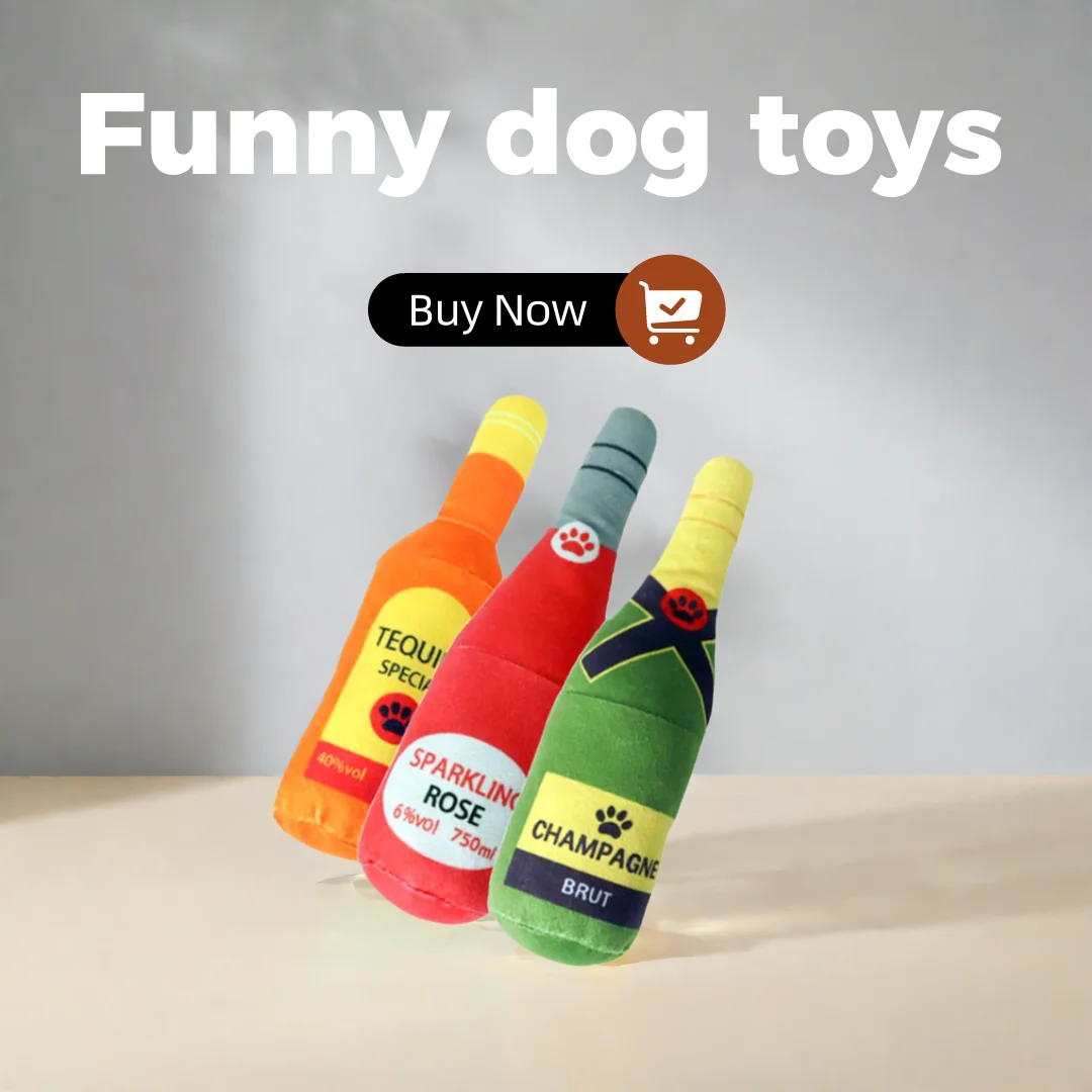 Dog toys, wine bottles, perfume shaped toys to relieve boredom, grind teeth and clean teeth, interact, accompany pets