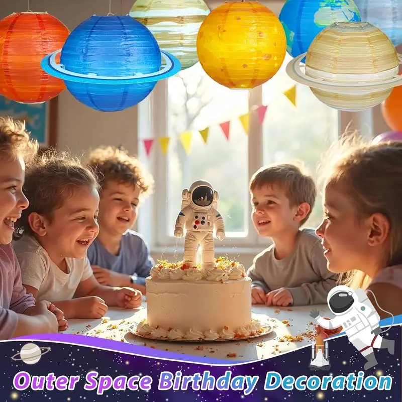 2/3Pcs Planet Paper Lanterns, Outer Space Themed Party Decorations, Colorful Hanging Planet Lantern Ornaments for Kids Birthday