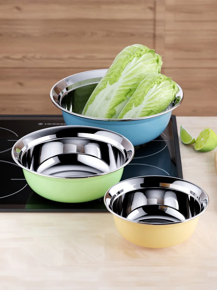 

Многофункциональная миска из нержавеющей стали 36 см для дома: для овощей, супов, еды, для детей...