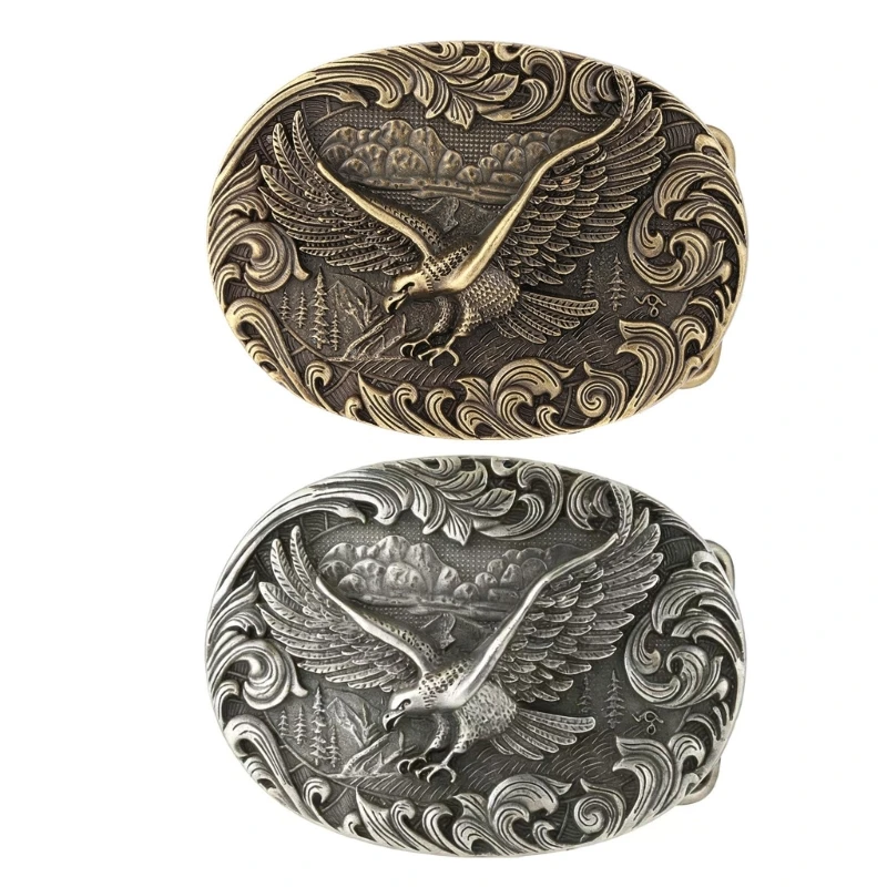 Metal Oval Belt Buckle Head with Bird for Themed Looks Y166