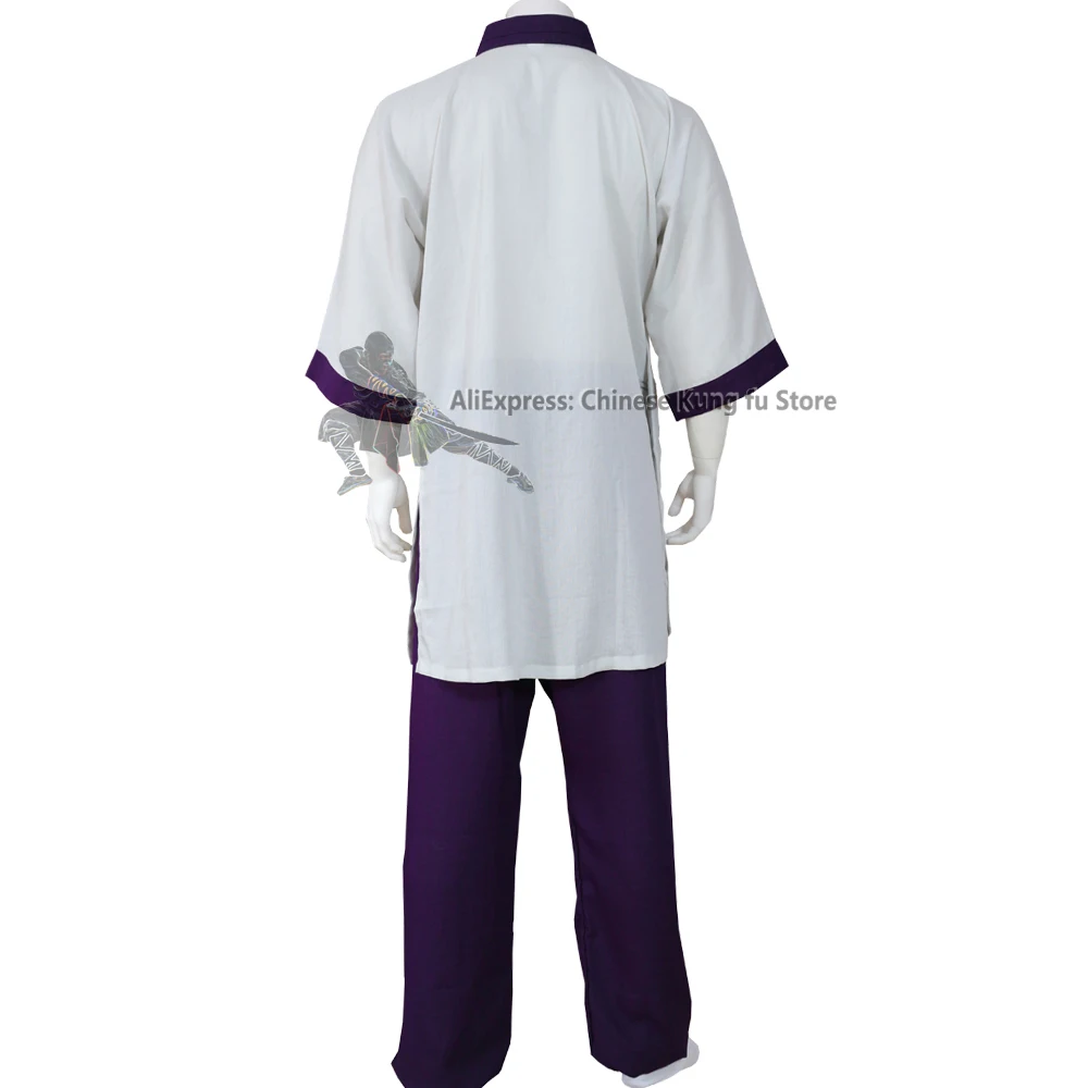 Custom Tailor Chinese Kung fu Suit Shaolin Monk Tai Chi Wudang Uniforms Martial arts Top Pants Belt Socks Leg Wraps