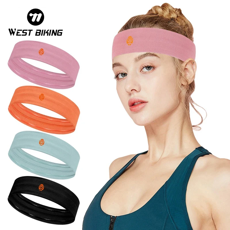 WEST BIKING Breathable Cycling Headscarf Moisture-Wicking Sport Sweatband Elastic Headband Running Tennis Fitness Gym Headband