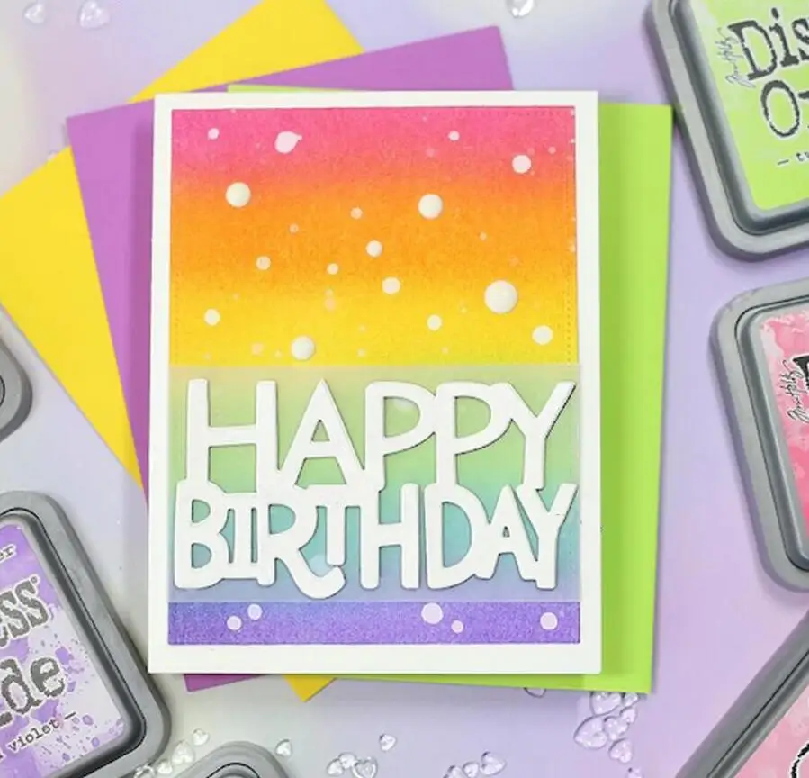 happy birthday letter Metal Cutting Dies Cut Mold Decoration Scrapbook Paper Craft Knife Mould Blade Punch Stencils