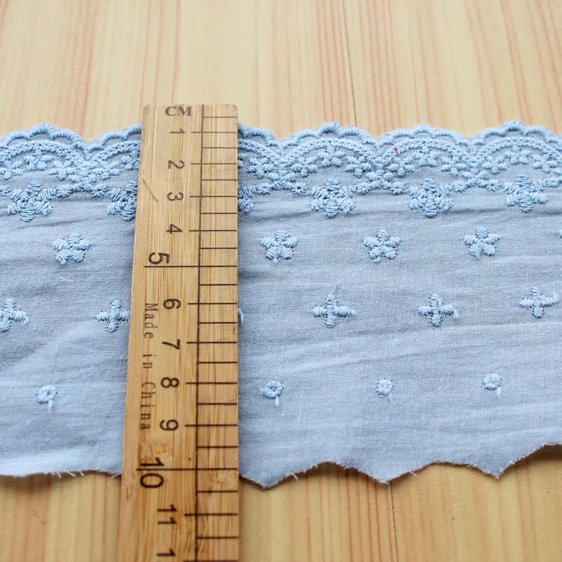 3Yards Colors Cotton Embroidery Lace Trim Accessories Dentelle 9.8cm Wide DIY Handmade Skirt Bedding Curtains Lace Fabric Sewing