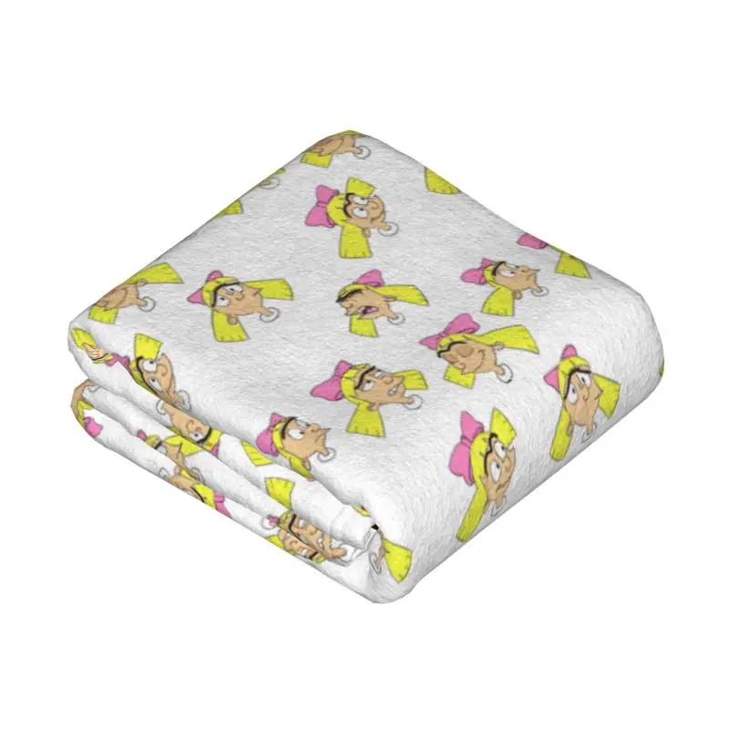 Custom Helga Pataki Cartoon Animated Blanket Soft Fleece Autumn Warm Flannel Hey Arnold Throw Blankets Sofa Office Bedroom Quilt