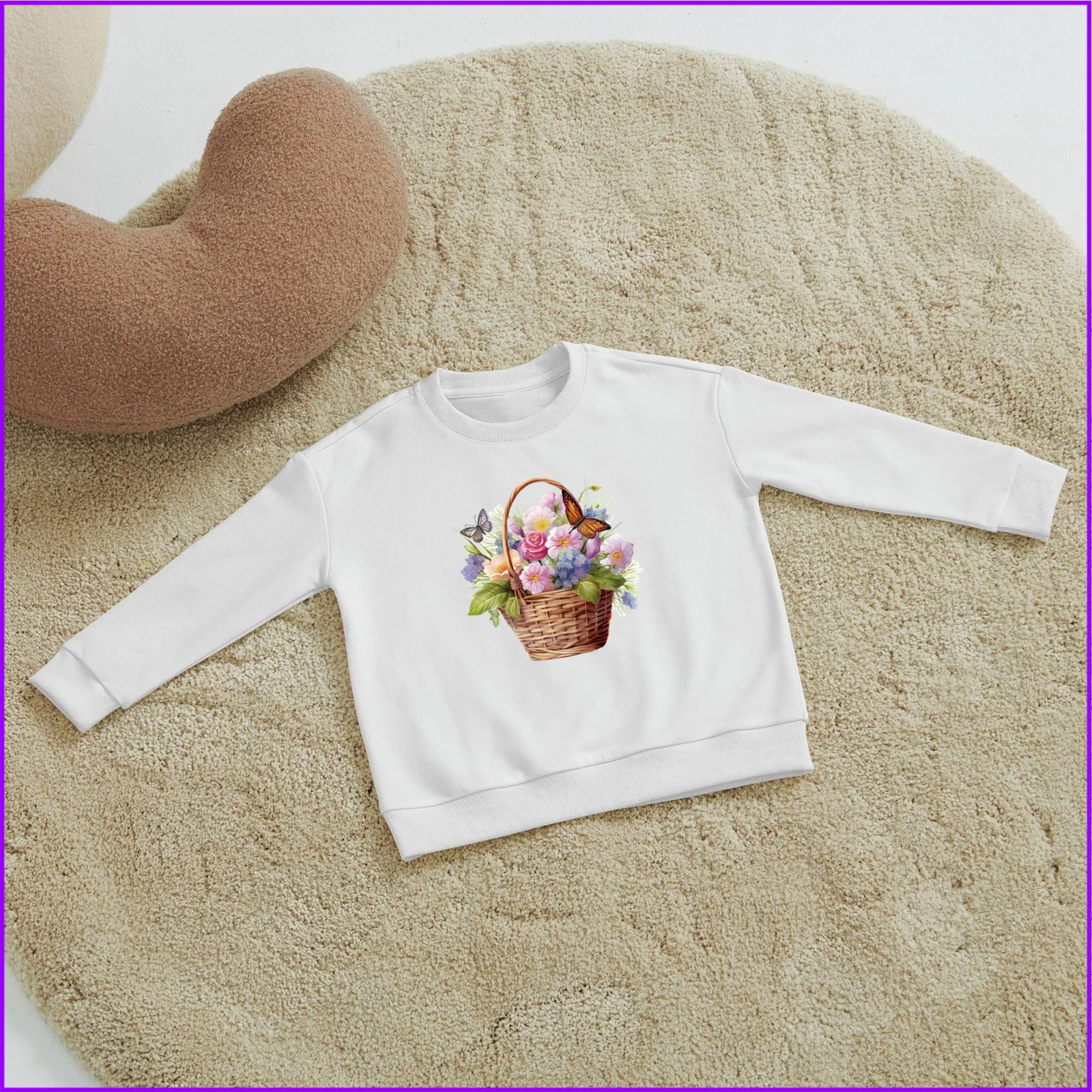 Spring Basket Sunflowers Sja269 Kids Boys Girls Hoodies Sweatshirts Sweatshirts Tops Teen Clothes Rainbow Friends High Sweaters