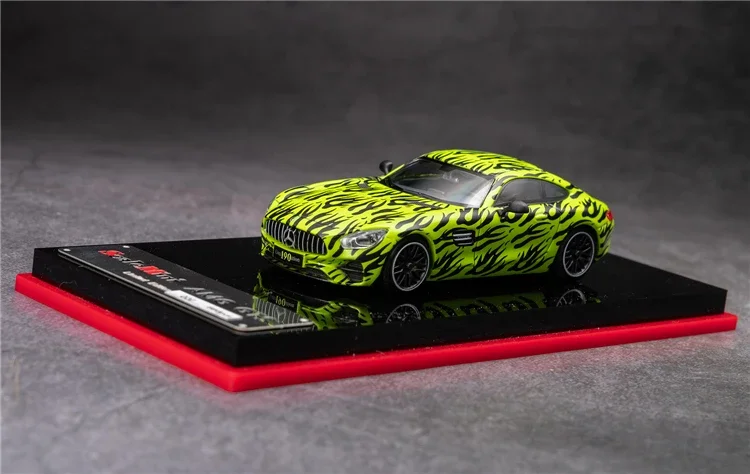 ScaleMini-Modèle réduit de voiture GT3 GTS 1:64, en résine verte