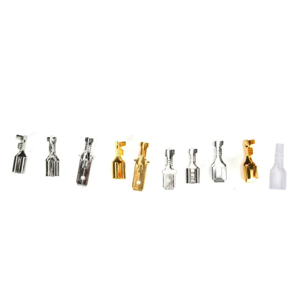 150pcs Assortment Kit 6.3mm Wire Crimp Terminal Block Brass Waterproof Wire Spade Connector Quick Splice Connector Car Audio