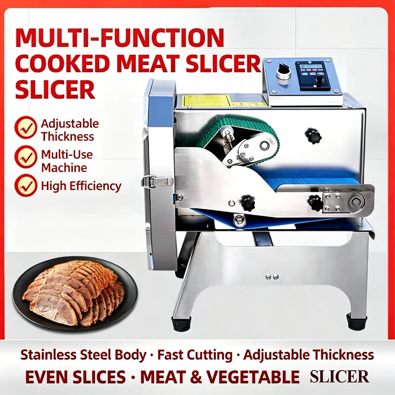Small Automatic Cheese Ham Sausage Meat Slicer Cooked Beef Pork Meat Cutting Machine