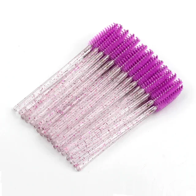 100Bags 50Pcs/bag Disposable Crystal Eyelash Brush Mascara Wands Applicator Diamond Rod Makeup Brushes for Women Eyelash Tool