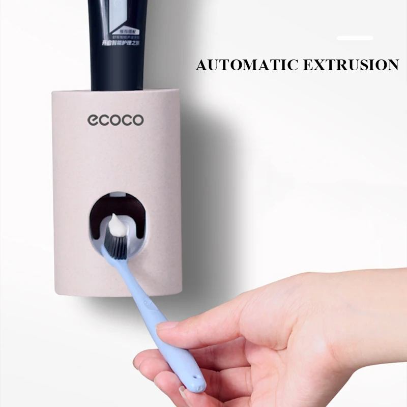 Automatic Toothpaste Dispenser Dust-proof Toothbrush Holder Wall Mount Stand Toothpaste Squeezer Bathroom Accessories Set