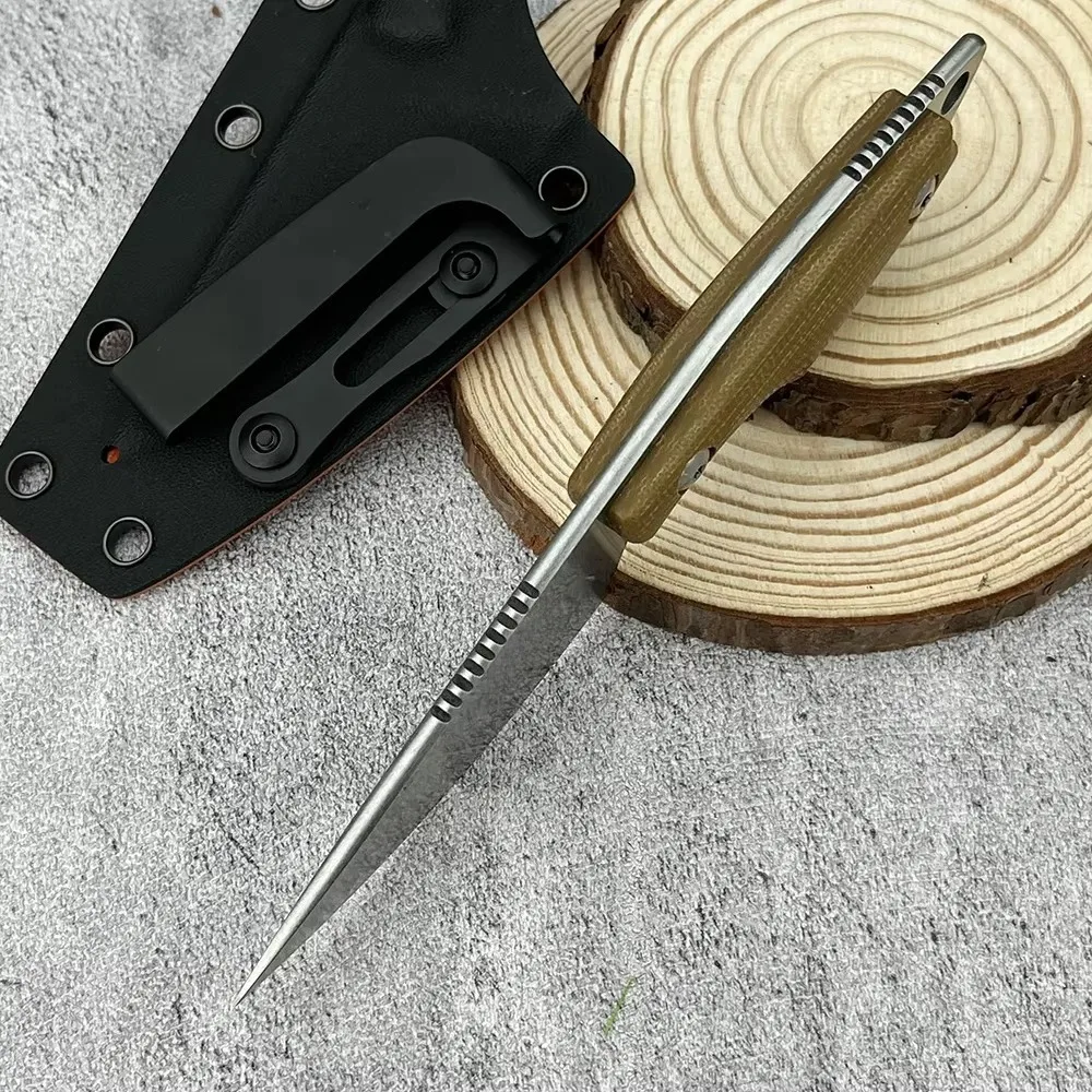 EDC Wilderness Survival Multi-function Straight Knife Outdoor Camping Knife Hunting Self-defense Utility Tools Micarta Handle
