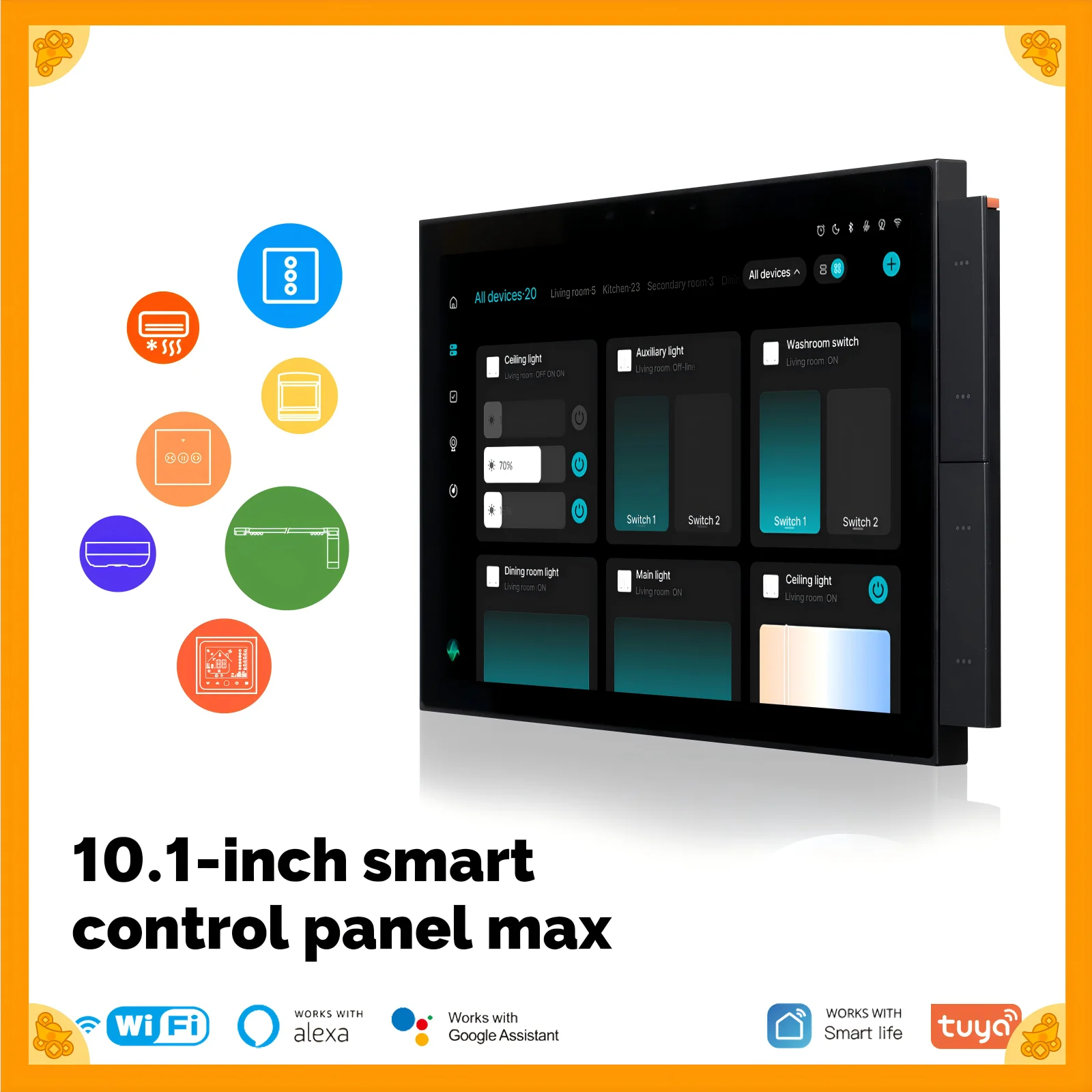 10.1inch Tuya Smart Home Control Panel Max  Touch Screen With Bluetooth Zigbee Gateway Built-in Building Intercom Compatible