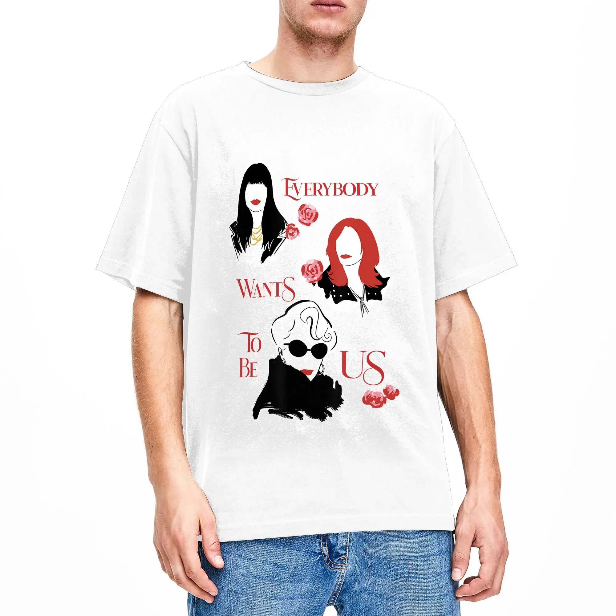 Oversized T Shirt The Devil Wears Pradad Pure Cotton T Shirts Everybody Wants To Be Us Fashion Tshirt for Men Summer Funny Tops
