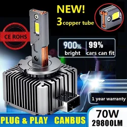 D1S D3S  LED innovative 3 copper tube canbus 140W 6500K white D2S D4S D3S D1R D2R D3R D4R12V LED TO HID LED headlight