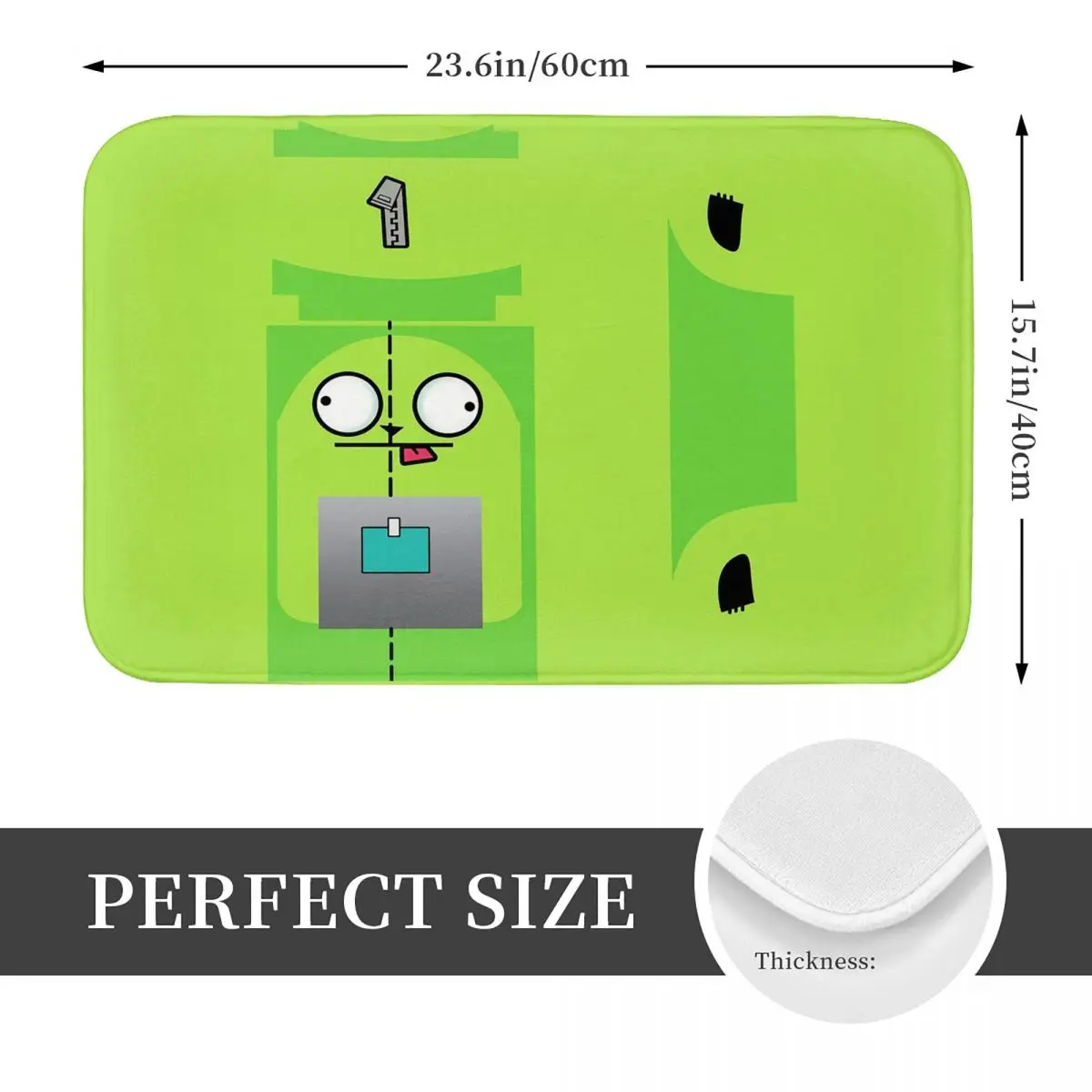 Invader Zim Anti-slip Doormat Floor Mat Antiwear Carpet Rug for Kitchen Entrance Home Bathroom Living room Footpad Mats