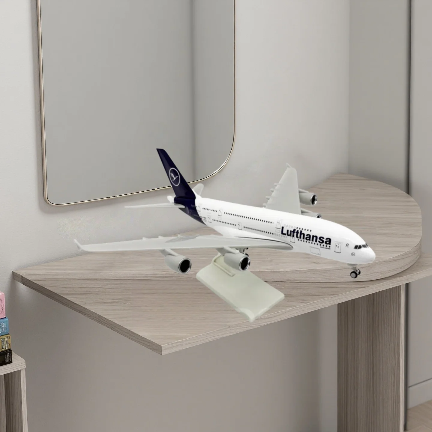 

Material Resin 1:240 Scale 30cm Airplane Model Toy Aircrafts A380 New Lufthansa Airlines 380 Plane Model Kids Toys Collection