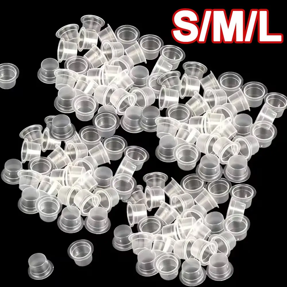 

500/100pcs Plastic Tattoo Ink Cups Caps Tattoo Pigment Ink Holder Container Caps for Permanent Makeup Tattoo Accessories