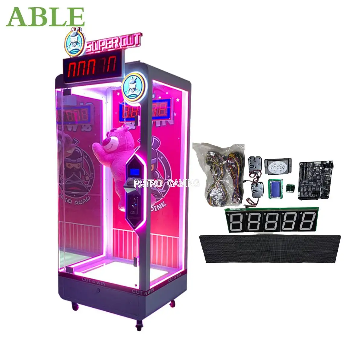 Challenge 10S Seconds Timer Arcade Prize Vending Game Machine Set Pixel Dot Matrix Screen Display Coin Operated Entertainment