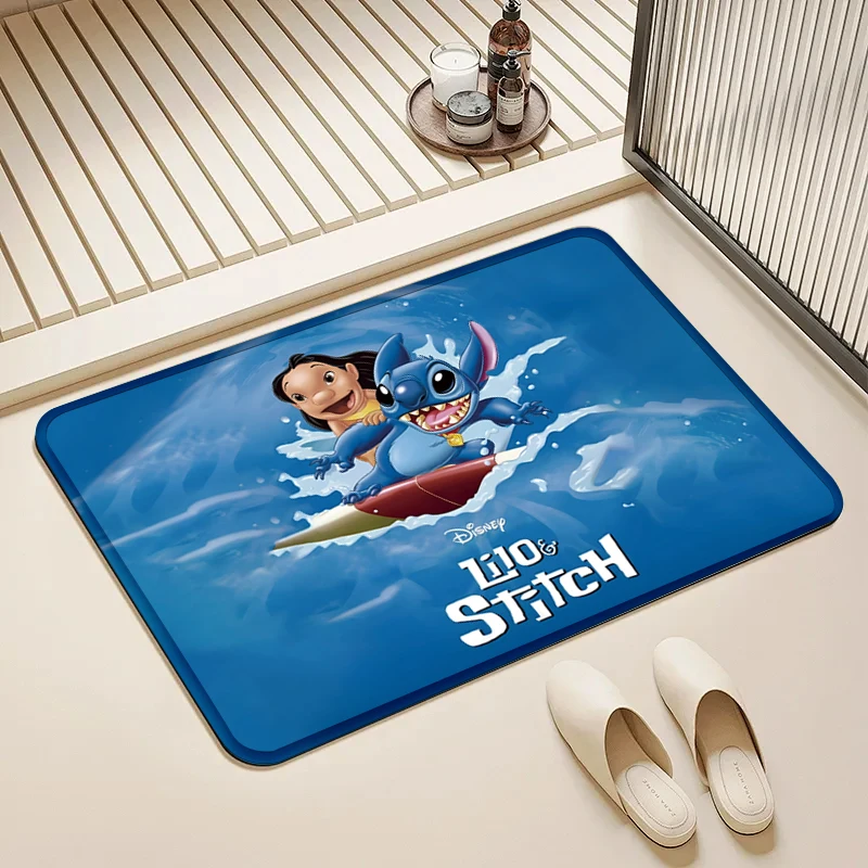 

Disney Lilo & Stitch Surfing Door Mat Non-Slip Soft Floor Rug for Home Kids Room Bathroom Kitchen Decor